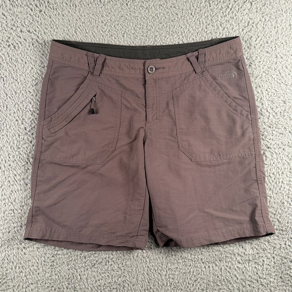 The North Face Pants - North Face Shorts‎ Womens 14 Gray Lightweight Outdoors Hiking Zip Pocket